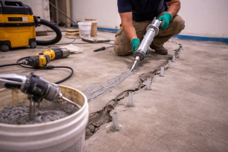 Cracked Basement Floor Repair in Warner Robins, GA