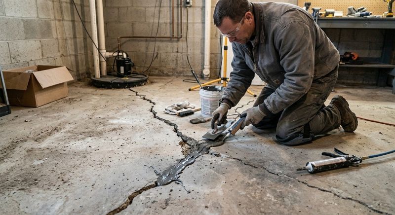 Cracked Basement Floor Repair in Warner Robins, GA