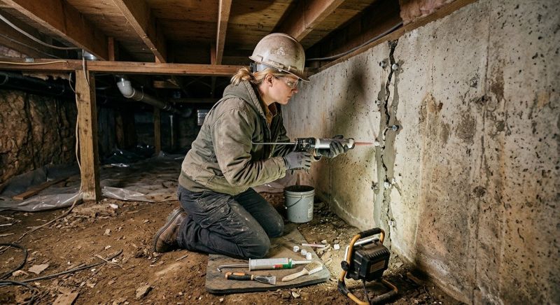 Cracked Foundation Repair in Bonaire, GA